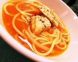 簡単ぶっ込みトマトとチキンのスープパスタ作り方4写真