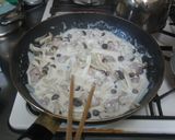 +鶏きのこのクリームスパ+作り方4写真