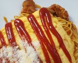 たまごのせナポリタン!!(オムライス風)作り方6写真