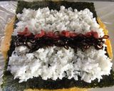 ラップde簡単♡卵海苔巻き風おにぎり作り方6写真