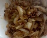 新玉ねぎとひき肉のオイスター炒め作り方3写真