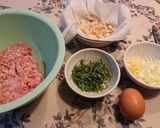 照り焼き鶏つくね 卵黄添え作り方1写真