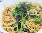 わかめと三つ葉と削り節と白ごまのパスタ作り方10写真