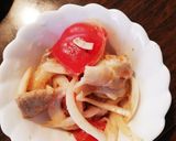 新玉ねぎ&茹で豚トマトポン酢和え★☆作り方5写真