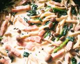 ベーコンとほうれん草の豆乳クリームパスタ作り方4写真