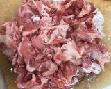 ご飯が進む！豚コマとアスパラの照焼き作り方1写真
