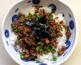 ニンニクの芽そぼろ 丼作り方9写真