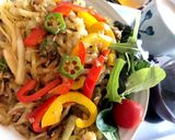 ツナと焼きキャベツの彩り和風パスタ作り方5写真