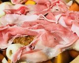 豚こまぎれ肉のスキヤキ風あまから煮込み鍋作り方3写真