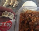 余り物ミートソース餃子と野菜くずスープ作り方3写真