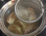 余り物ミートソース餃子と野菜くずスープ作り方6写真