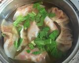余り物ミートソース餃子と野菜くずスープ作り方7写真
