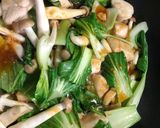 鶏胸青梗菜しめじオイスターソース炒め作り方9写真