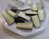 なすの豚肉巻き蒸し（レンジ）作り方1写真