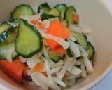 三色野菜の辛子醤油サラダ作り方3写真