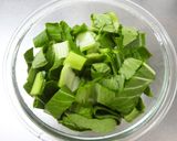 レンジ☆青梗菜とカニカマの胡麻マヨサラダ作り方1写真