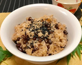 炊飯器で簡単・小豆（ささげ）七五三お赤飯作り方8写真