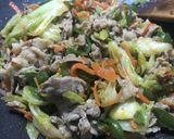 豚肉と野菜のピリ辛炒め　お弁当に作り方9写真