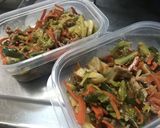 豚肉と野菜のピリ辛炒め　お弁当に作り方10写真