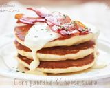 コーンパンケーキ&チーズソース作り方14写真