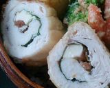 女子弁当　鶏ささみ肉の梅しそ巻き作り方1写真