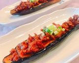 揚げ茄子のたけのこ肉味噌のせ作り方6写真