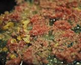 スキレットで豆とラグーソースのスパゲティ作り方2写真