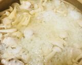 鶏ガラスープの素●鶏肉&茸の塩ネギ玉雑炊作り方3写真