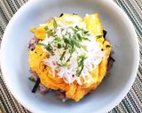釜揚げしらすとふわふわ卵のっけ丼作り方3写真