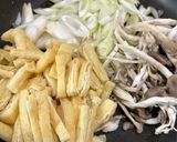長ネギ・しめじ・油あげの卵とじ作り方4写真