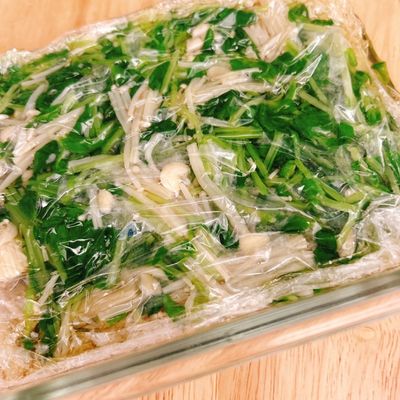 簡単おかず☆豆苗とえのきのレンチン浸し by 彩ごはん備忘録