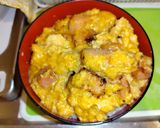 ベーコンガーリックチーズ玉子丼作り方4写真