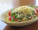釜揚げしらすと青じそとトマトの冷製パスタ作り方3写真