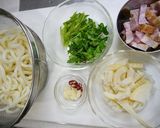 簡単ヘルシー！春のペペロンうどん作り方1写真