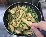 竹の子と豆苗と豚肉の玉子炒め作り方5写真