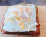 朝食に！ミートソースと卵のチーズトースト作り方5写真