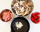 ☆鶏ときのこのアヒージョ☆作り方1写真