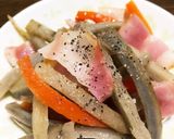 ごぼうとベーコンの塩きんぴら作り方7写真