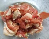 ちんげん菜と豚肉と豆腐のあんかけ♡作り方1写真