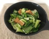 チンゲン菜と厚揚げのソース炒め作り方1写真