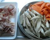 鶏ごぼうのこっくり炒め煮!!作り方1写真
