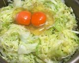 低糖質で甘い！無水フライパンでキャベツ卵作り方3写真