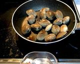 あさりの酒蒸し酢味噌かけ三つ葉とともに作り方2写真