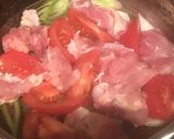 トマトの入った親子丼作り方4写真