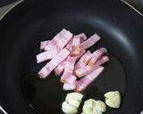 キノコとベーコンのトマトクリームパスタ作り方3写真