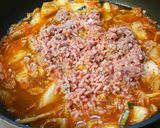 キムチ挽き肉豆腐♪作り方3写真