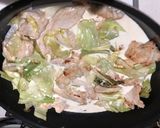 ムネ肉と春キャベツのレモンクリームパスタ作り方4写真