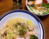 ムネ肉と春キャベツのレモンクリームパスタ作り方6写真
