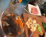 時短、鶏つくねと根菜の煮物、お弁当にも!作り方1写真