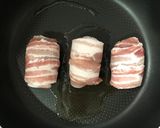 豚バラ大葉巻きのごま油めんつゆ焼き作り方2写真